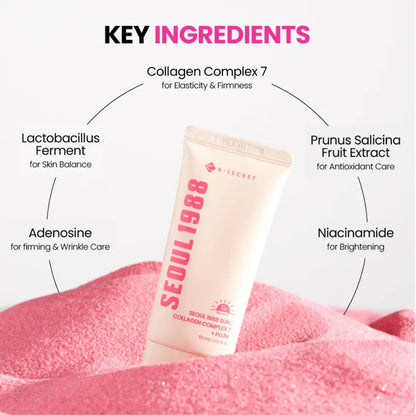 K-SECRET SEOUL 1988 Sun Collagen Complex 7 + Plum SPF50+ PA++++ 50ml