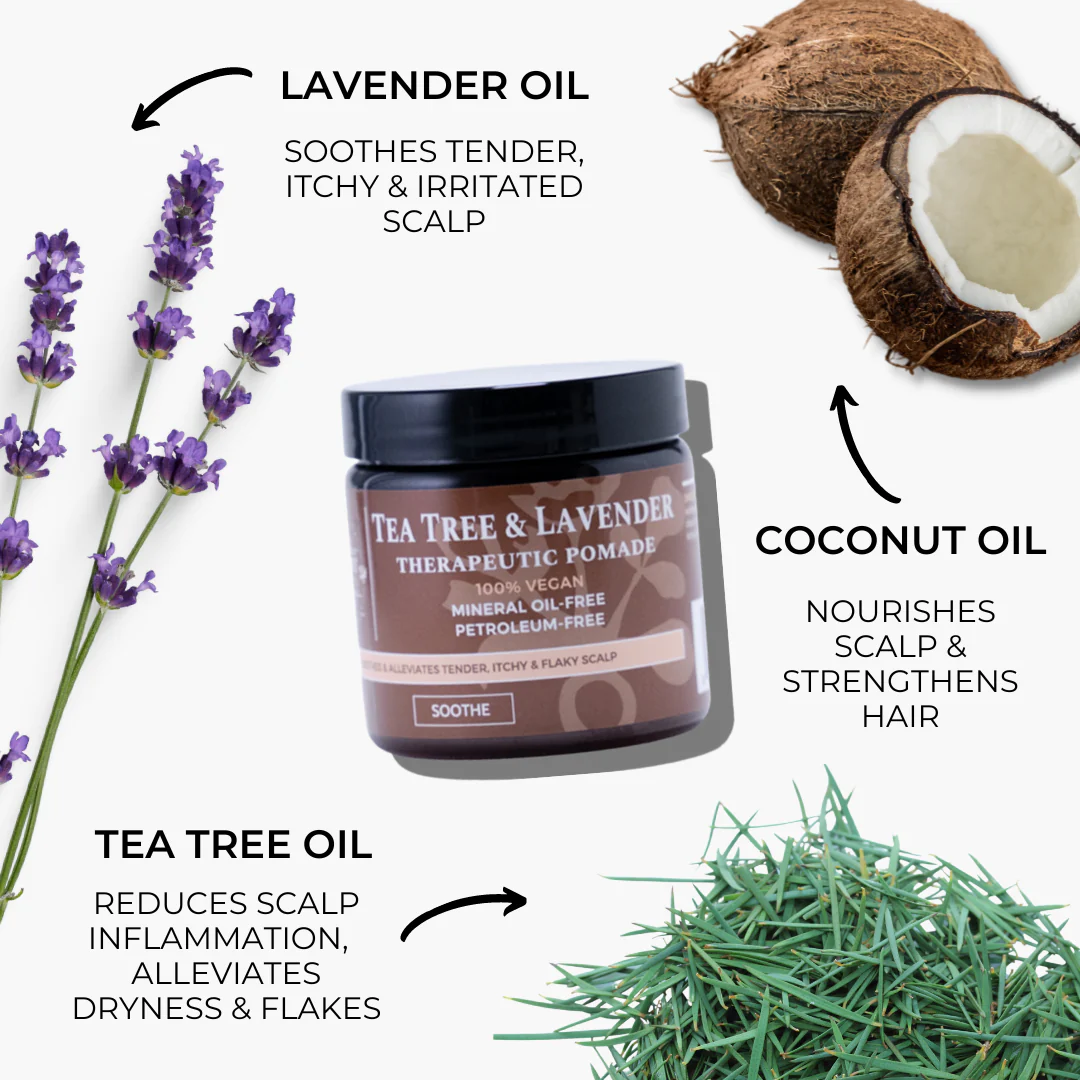 lavender and tea tree oil for hair Qhemet Biologics Tea Tree & Lavender Therapeutic Pomade – Kiyo Beauty