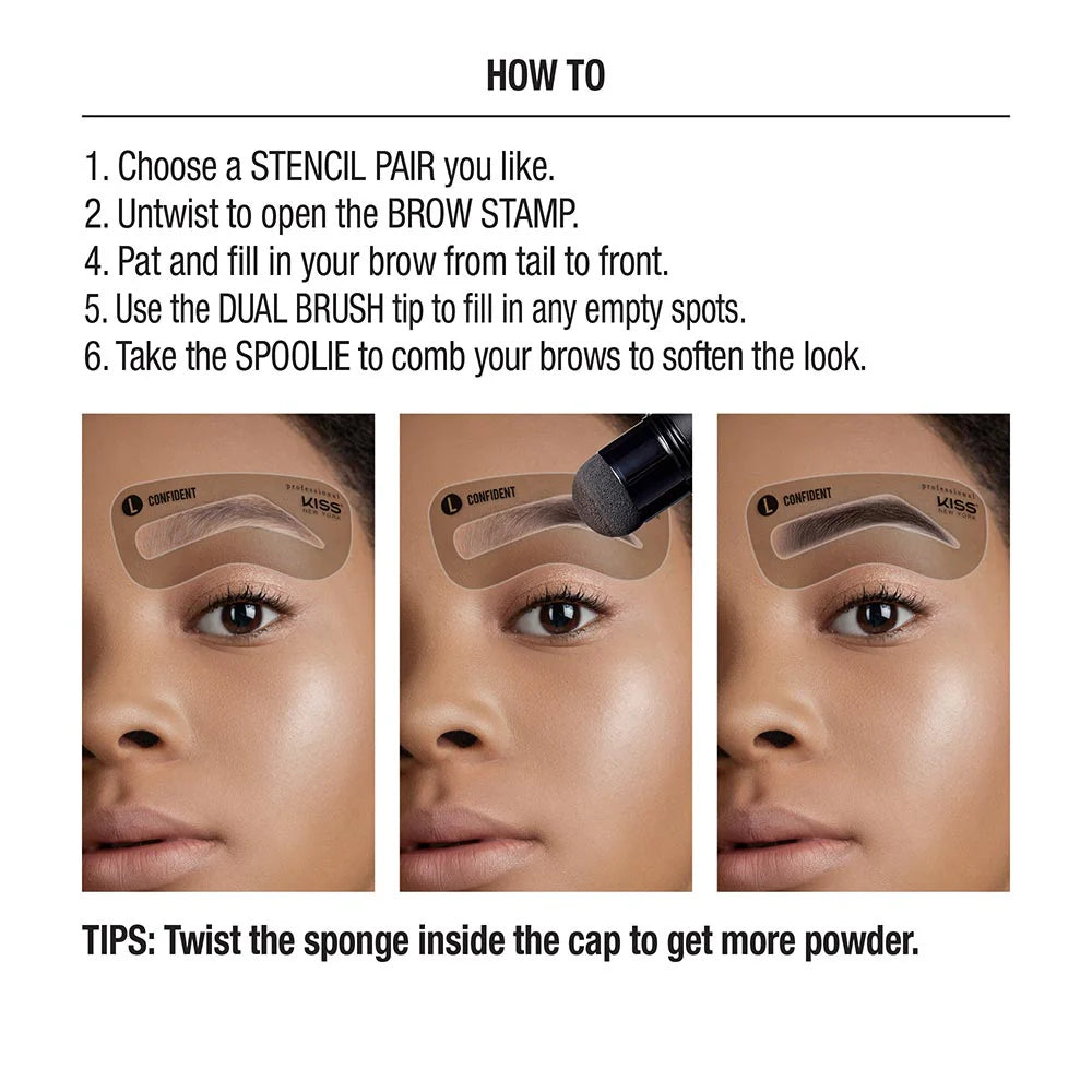 Kiss New York Instant Brow Stamp & Stencil Kit