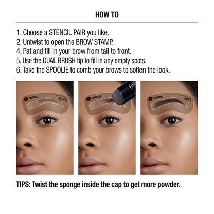 Kiss New York Instant Brow Stamp &amp; Stencil Kit