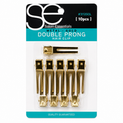 Salon Essentials Metal Double Prong Hair Clip 12pc