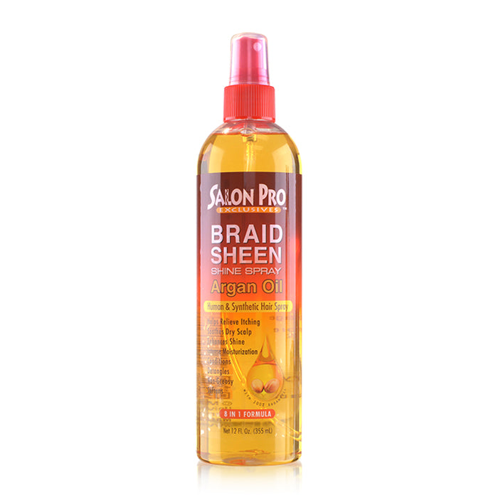 Salon Pro Braid Sheen Argan Oil Shine Spray 12oz