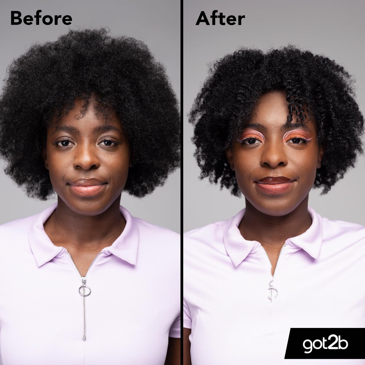 Schwarzkopf Got2b Coilz Coil Refresher Cream 200ml Before and after on model with afro hair
