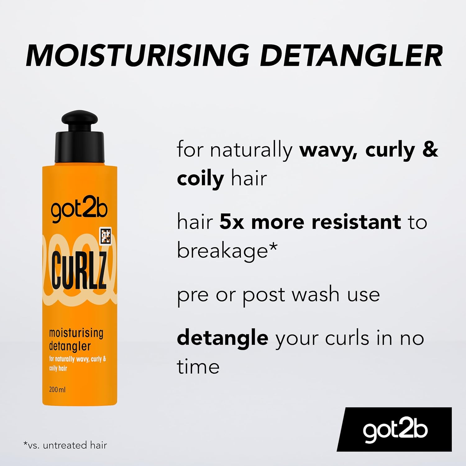 Schwarzkopf Got2b Curlz Moisturising Detangler 200ml facts and benefits