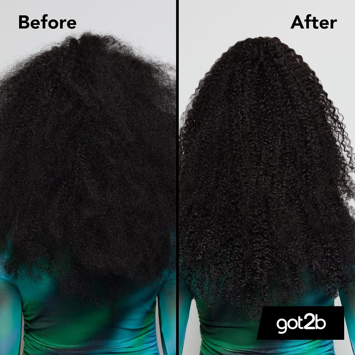 Schwarzkopf Got2b Curlz Moisturising Detangler 200ml before and after back
