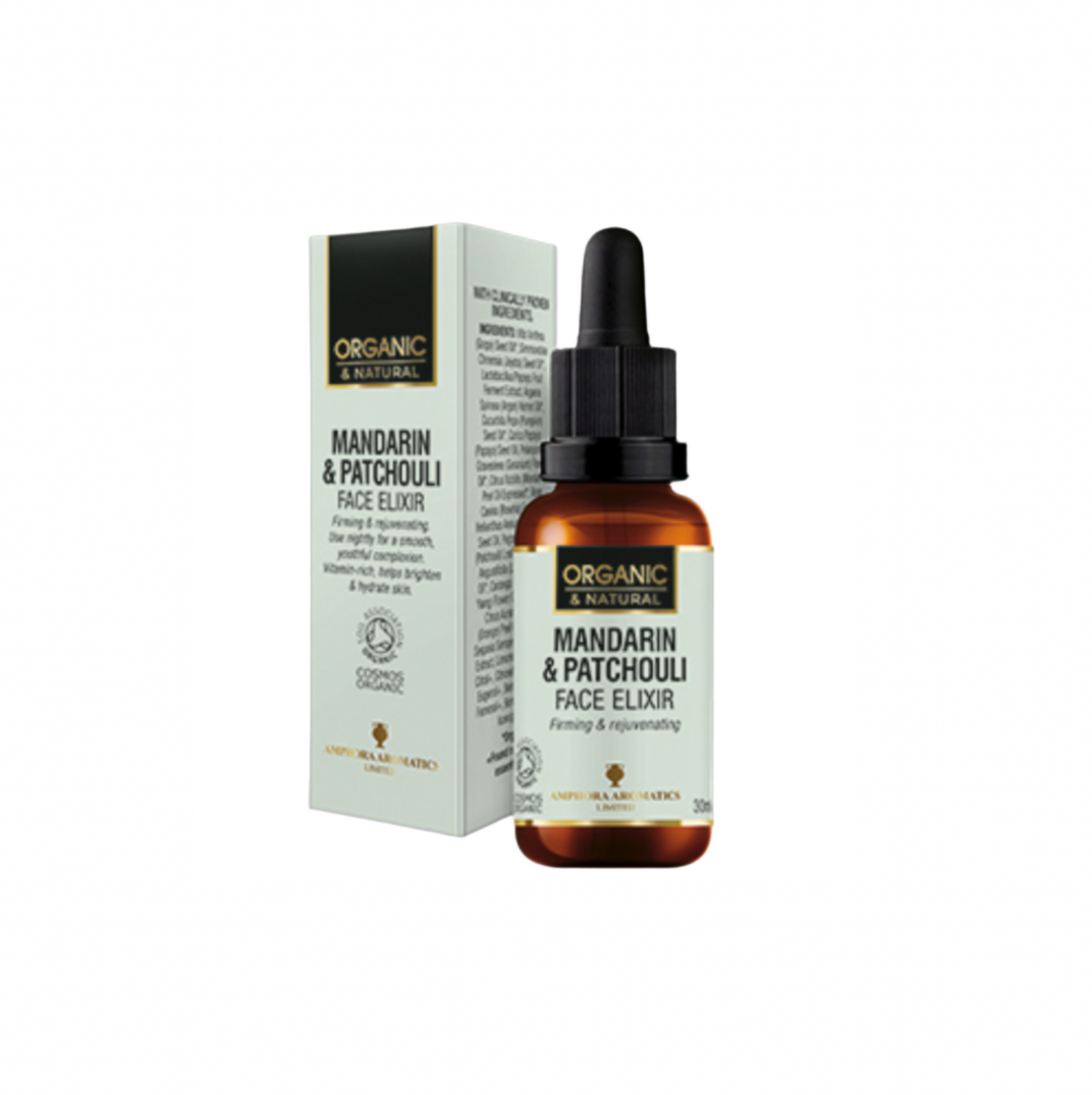 Amphora Aromatics Organic &amp; Natural Mandarin &amp; Patchouli Face Elixir 30ml