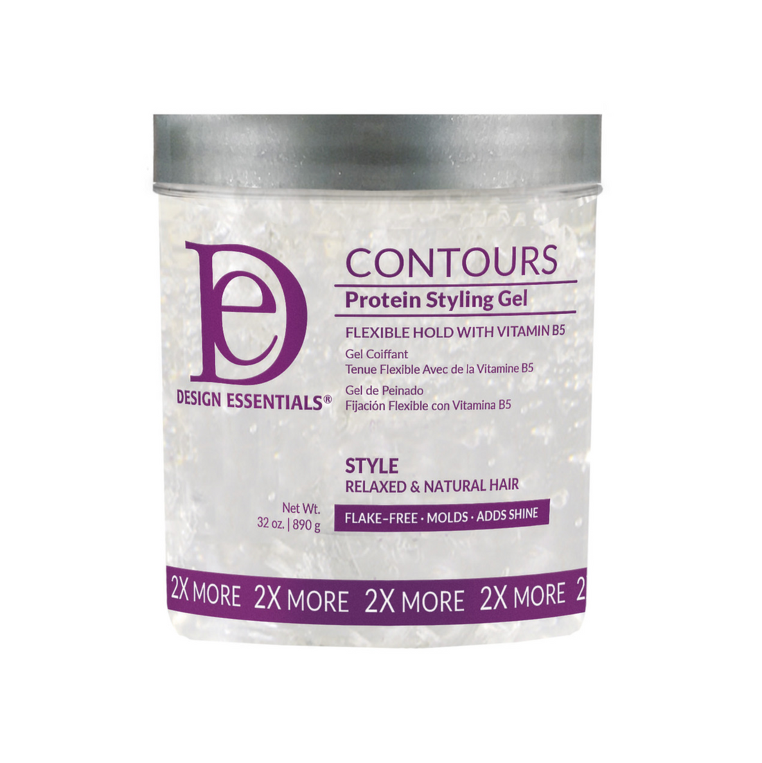 Design Essentials Classic Contours Panthenol Enriched Clear Protein Styling Gel 16oz