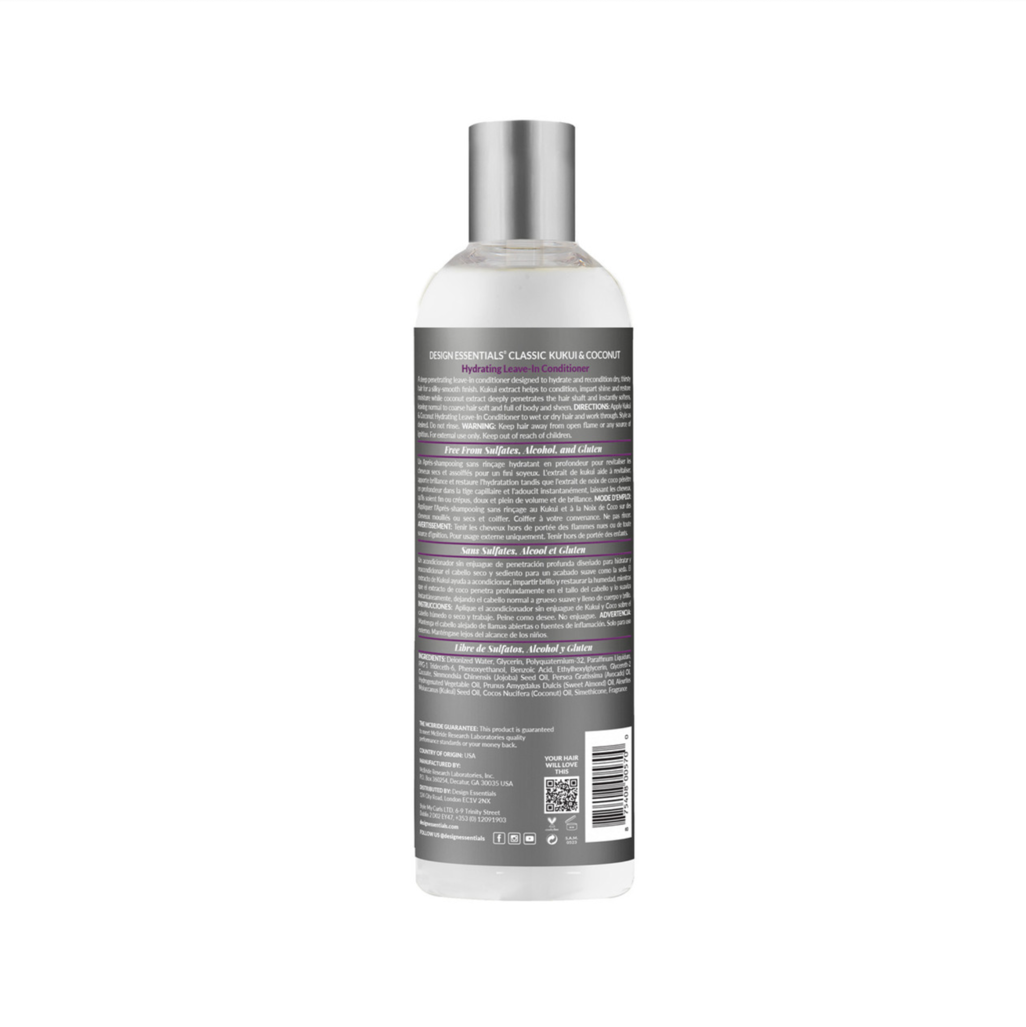 Design Essentials Classic Kukui & Coconut Hydrating Leave-In Conditioner 12oz
