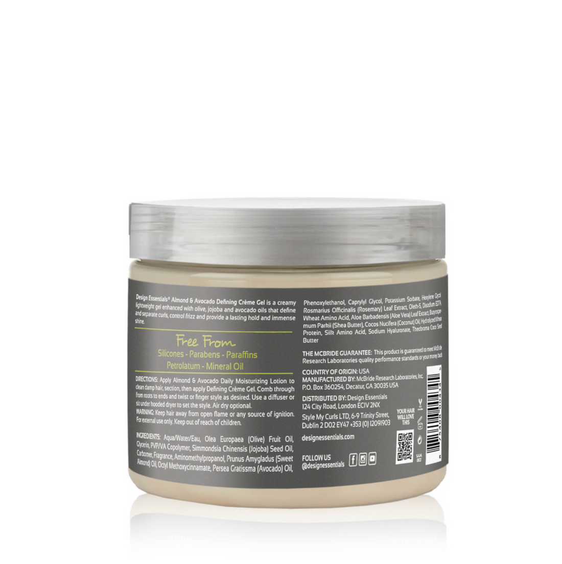 Design Essentials Natural Almond & Avocado Defining Creme Gel 16oz