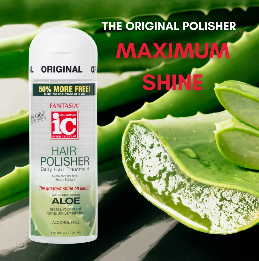 Fantasia IC Hair Polisher Daily Hair Treatment Serum with Aloe 6oz