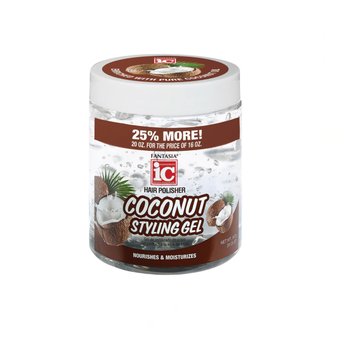 Fantasia IC Hair Polisher Coconut Styling Gel 16oz