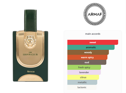 Armaf The Lions Club Feroce Eau De Parfum 100ml