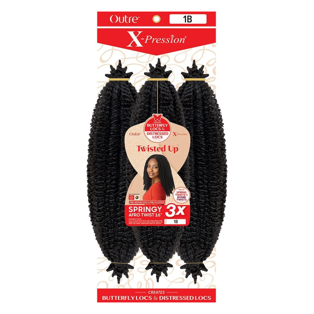 X-Pression Twisted Up Springy Afro Twist 16" 3X