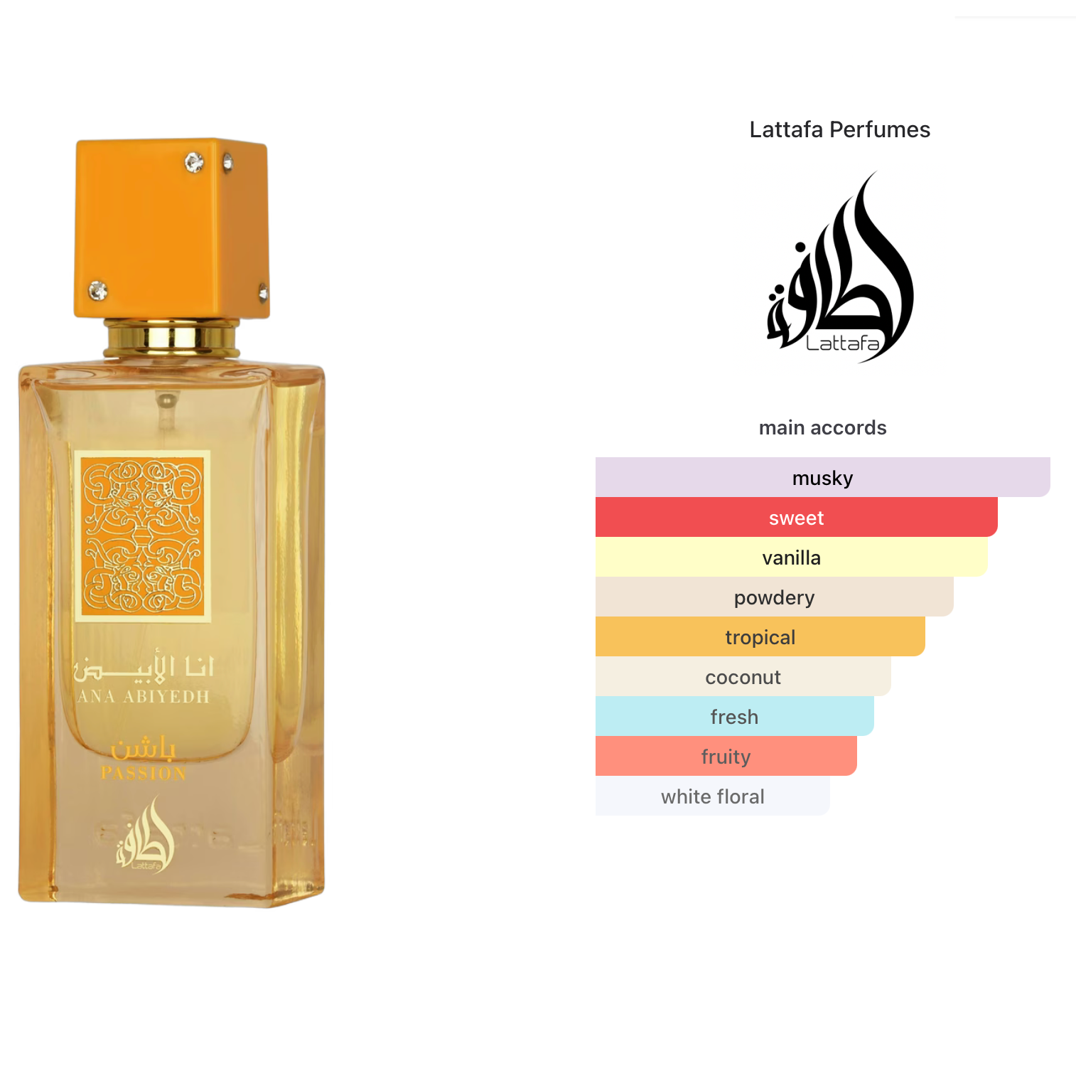 Lattafa Ana Abiyedh Passion Eau De Parfum 60ml