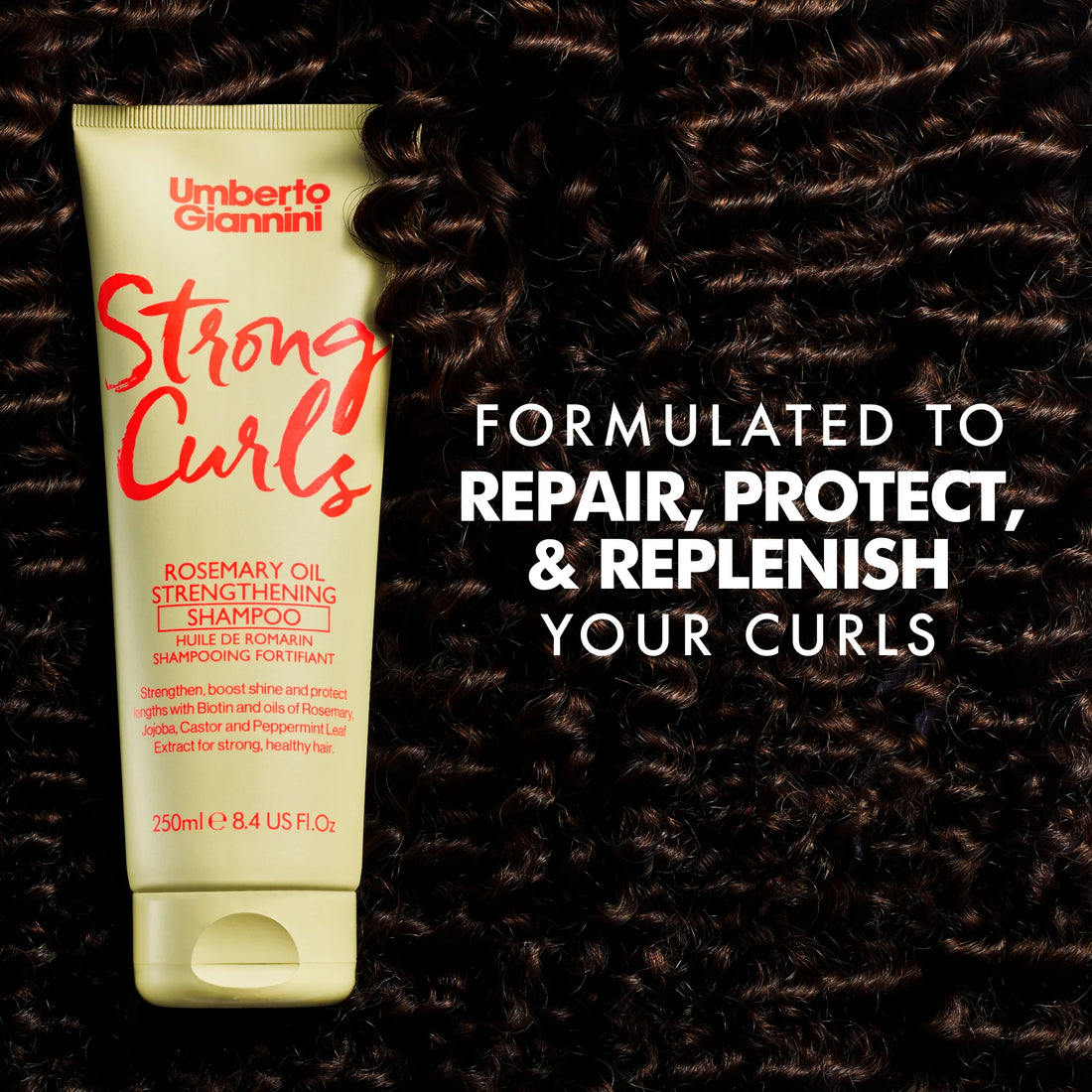 Umberto Giannini Strong Curls Rosemary Oil Shampoo 250ml