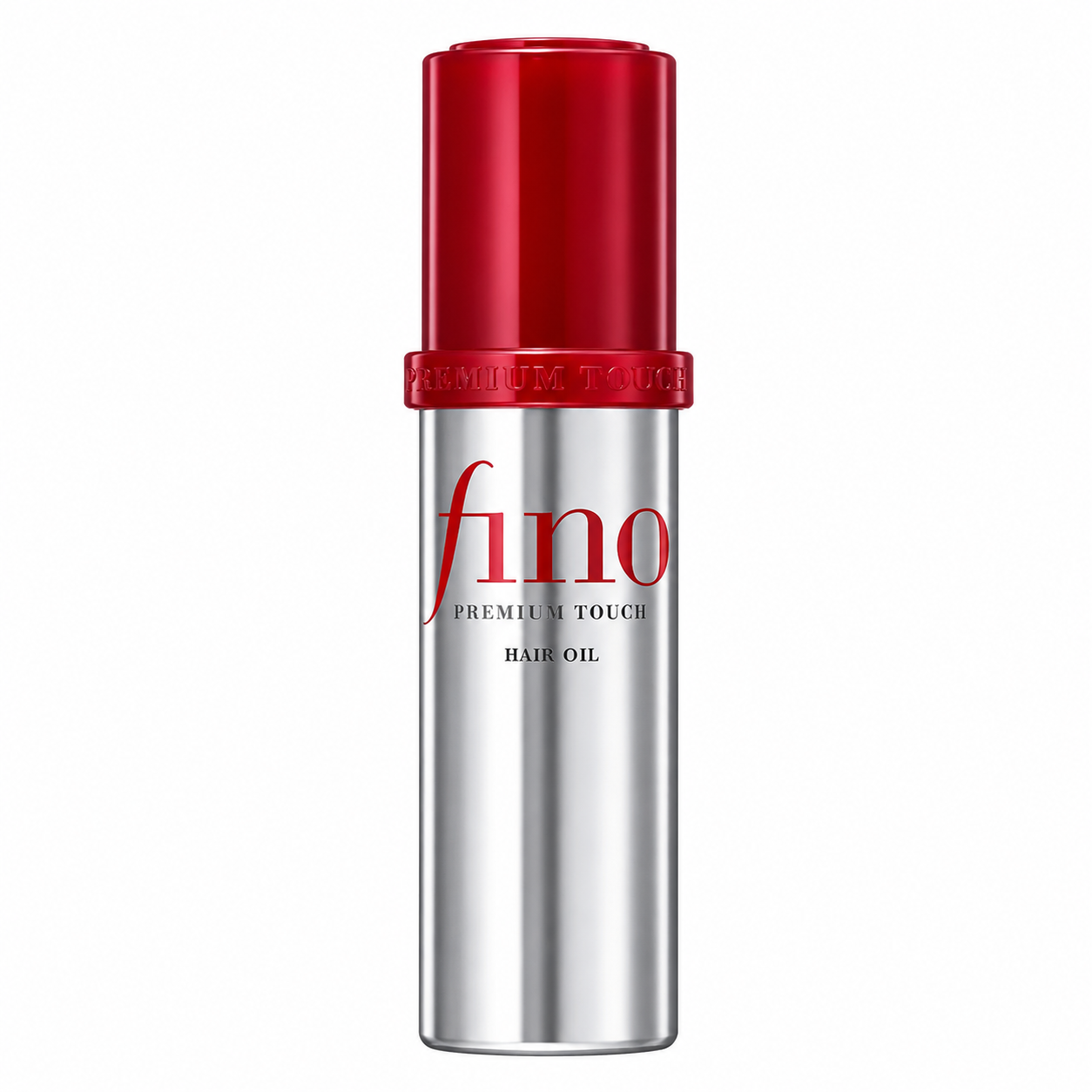 fino premium touch hair oil silver pump bottle with red lid