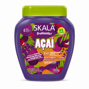 Skala Fruitastic Açaí Hair Treatment Cream 1KG in a purple tub with a green lid, displayed on a clean white background. Vegan 2-in-1 treatment cream and leave-in enriched with açaí, guaraná, sugarcane molasses and tucumã butter to nourish dry, dull hair while enhancing shine.