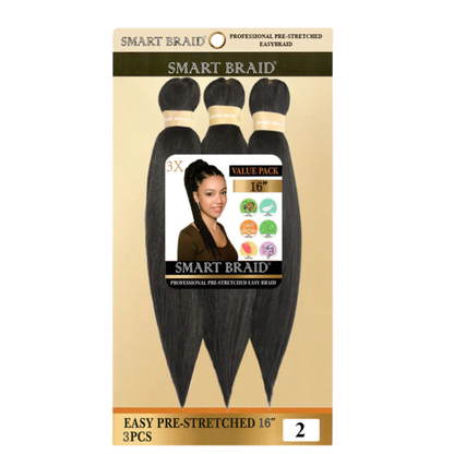 Smart Braid Pre-Stretched Braiding Hair 16 Inch 3X Pack