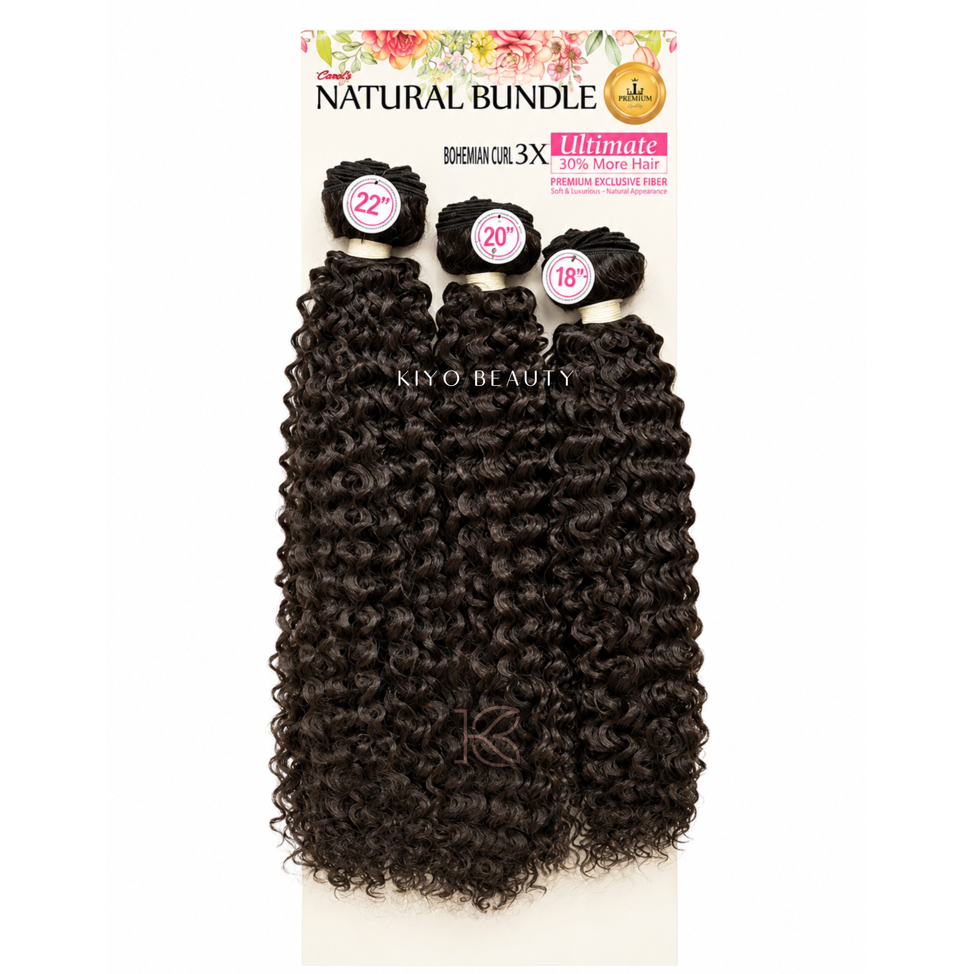 Smart Braid Natural Bundle Bohemian Curl 3x (4) Medium Brown 