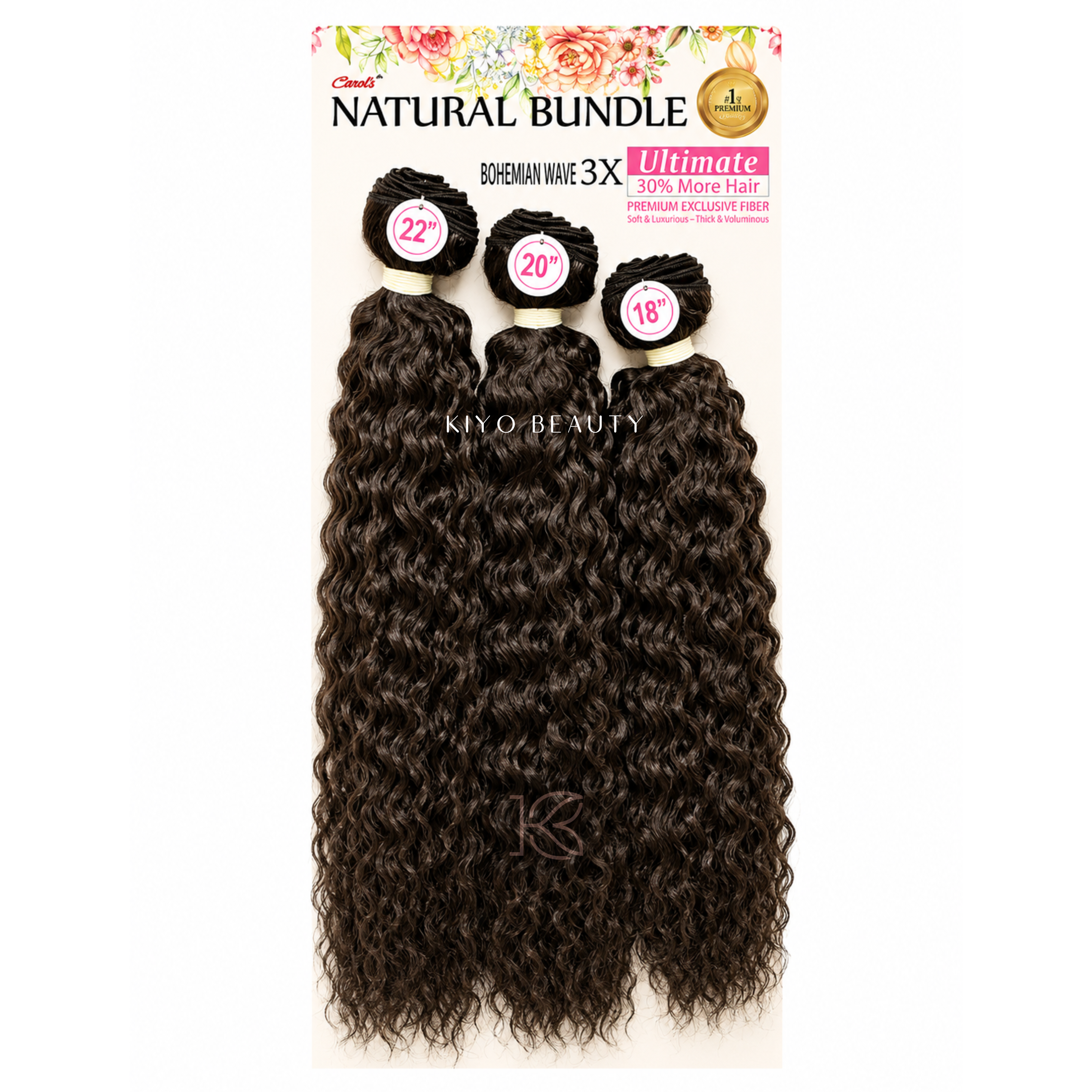 Smart Braid Natural Bundle Bohemian Wave 3x (4) Medium Brown 