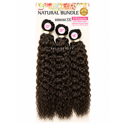 Smart Braid Natural Bundle Bohemian Wave 3x (4) Medium Brown 
