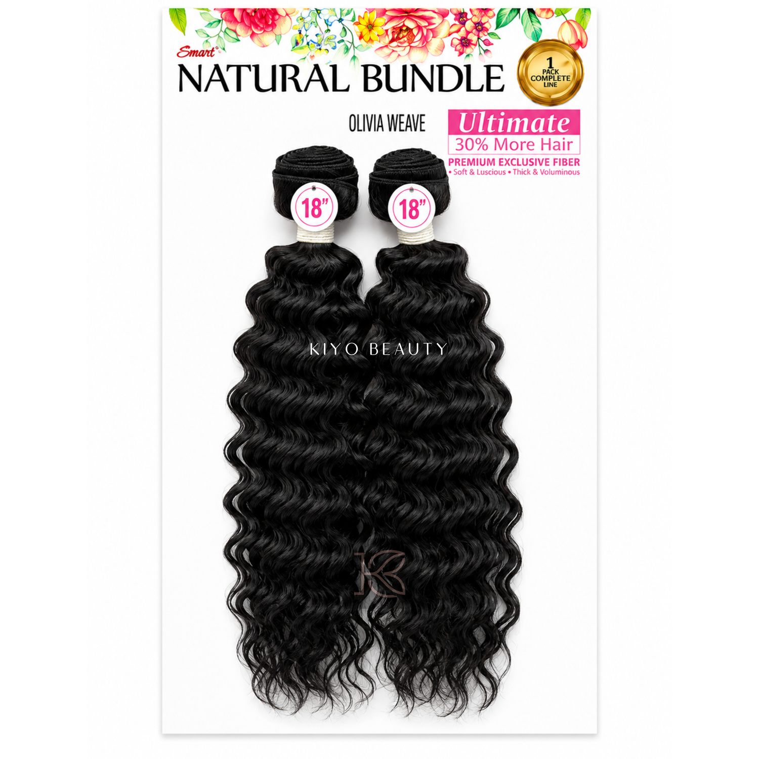 Smart Braid Natural Bundle Olivia Weave 18" X2 (1B) Natural Black