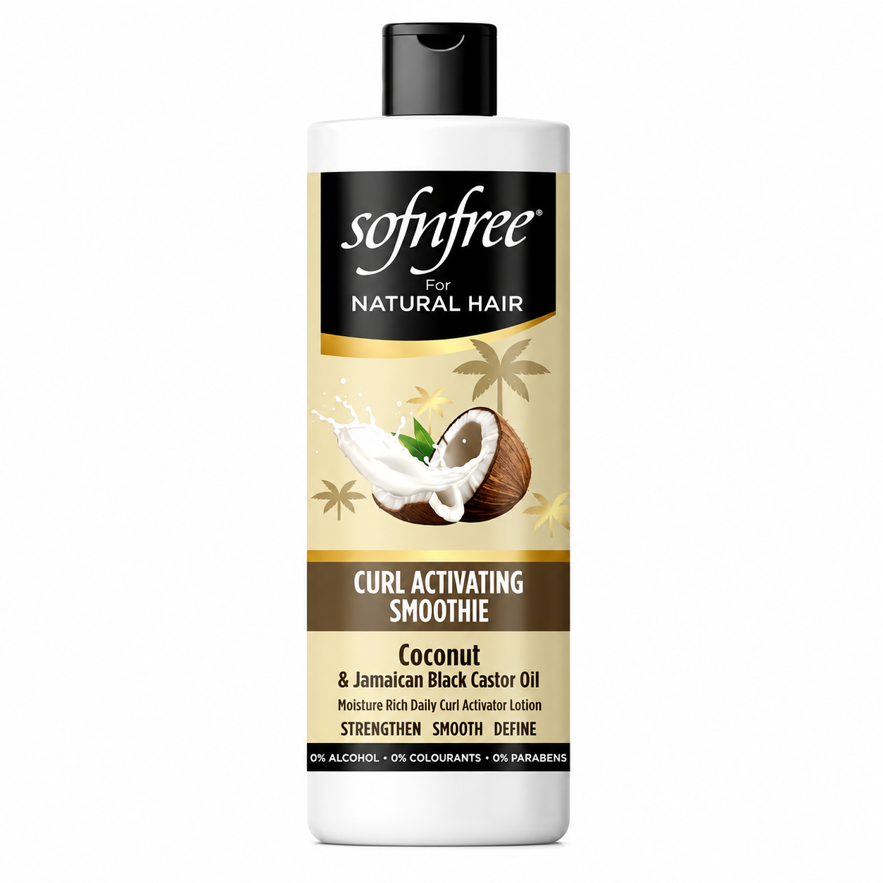 Sofn'free Coconut & Jamaican Black Castor Oil Curl Activating Smoothie 350ml curl defining cream for natural hair, deeply moisturises and reduces frizz