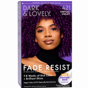 Dark & Lovely Fade Resist 421 Virtual Violet permanent hair colour kit with vegan colour, paraben-free moisture mask and up to eight weeks of rich colour and shine