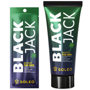 Soleo Black Jack bronzer for men tanning lotion available in 15ml sachet and 150ml tube at Kiyo Beauty