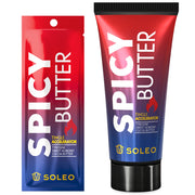 Soleo Spicy Butter tingle accelerator tanning lotion available in 15ml sachet and 150ml tube at Kiyo Beauty