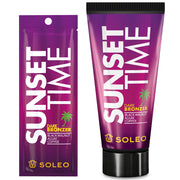 Soleo Sunset Time dark bronzer tanning lotion available in 15ml sachet and 150ml tube at Kiyo Beauty