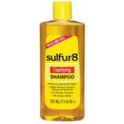 Sulfur8 Clarifying Shampoo 222ml for all hair types, formulated to remove dandruff flakes, deeply cleanse hair and help restore the scalp’s natural pH balance