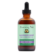 Sunny Isle Lavender Mint Hair & Strong Roots Oil 4 fl oz bottle infused with Jamaican Black Castor Oil and Biotin to strengthen roots, nourish the scalp, and promote healthy hair growth.