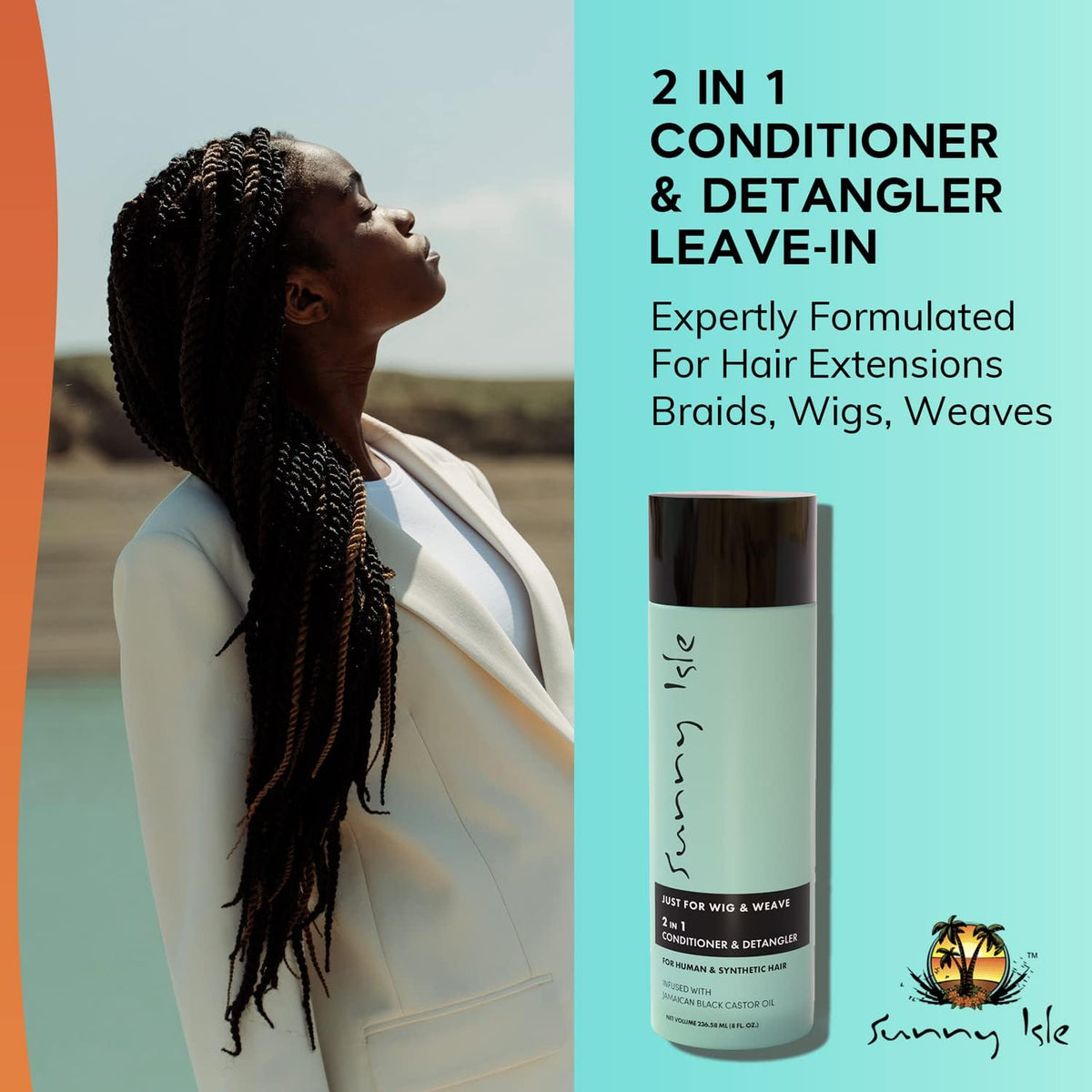 Sunny Isle Wig & Weave 2 In 1 Conditioner & Detangler 12oz