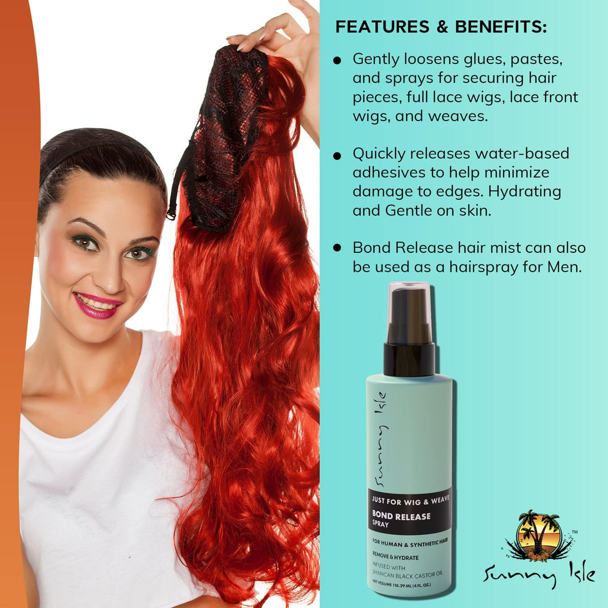 Sunny Isle Wig & Weave Bond Release Spray 4oz