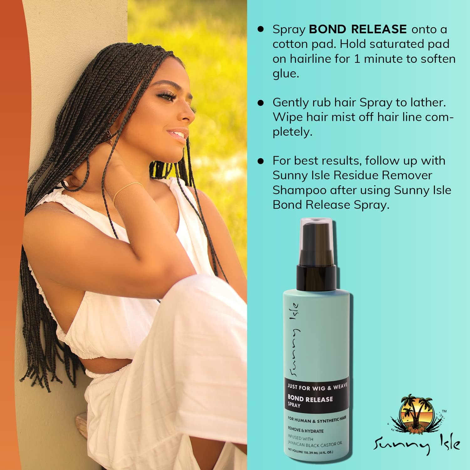 Sunny Isle Wig & Weave Bond Release Spray 4oz