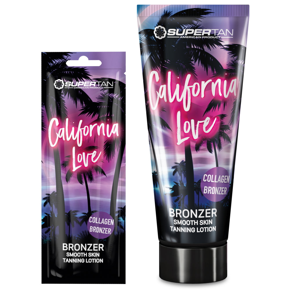 Supertan California Love Collagen Bronzer available in 15ml sachet and 200ml tube at Kiyo Beauty