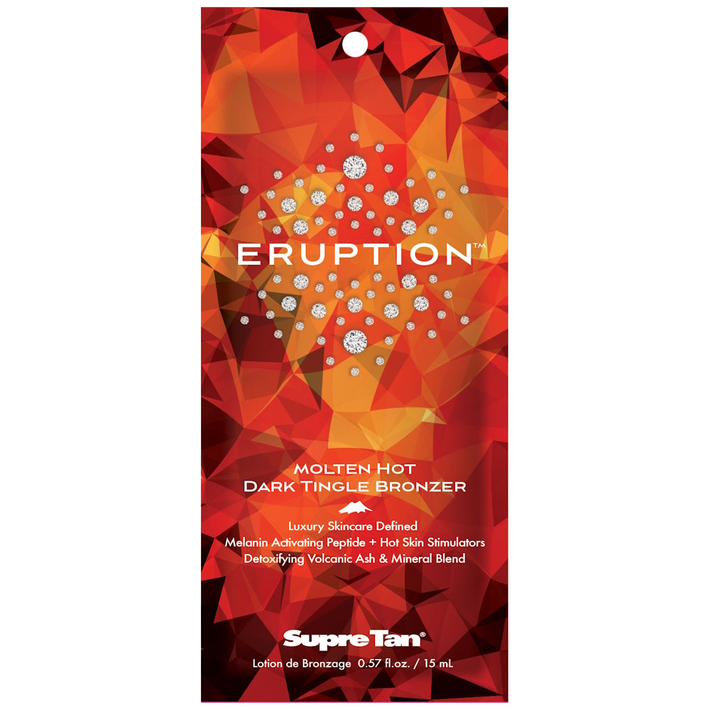 Supre Tan Eruption Molten Hot Dark Tingle Bronzer available in 15ml sachet and 400ml bottle at Kiyo Beauty