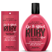 Supre Tan Go To Black Ruby Red Smoldering Dark Tingle Bronzer available in 15ml sachet and 350ml bottle at Kiyo Beauty