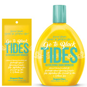 Supre Tan Go To Black Tides Refreshing Dark Bronzer available in 15ml sachet and 350ml bottle at Kiyo Beauty