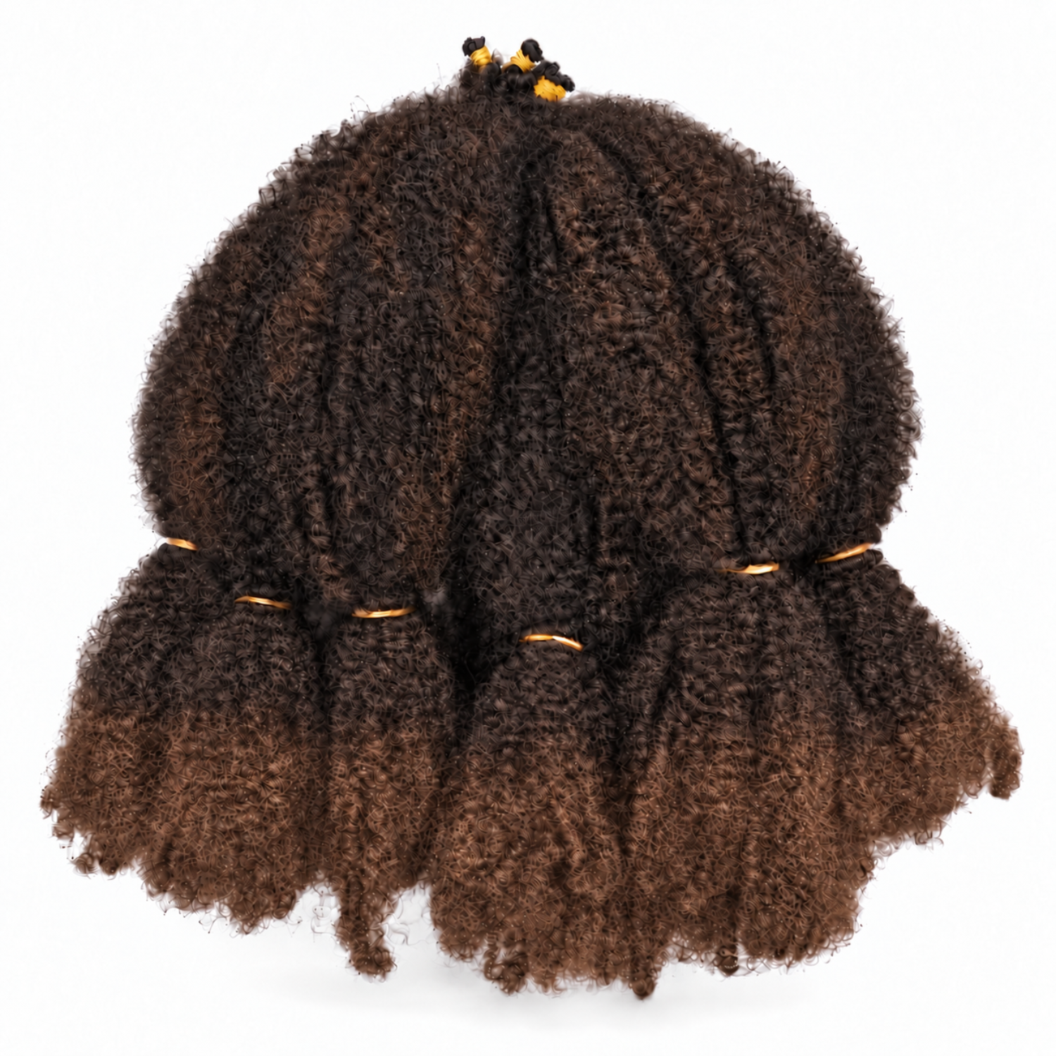 Aftress The Original Afro Kinky Bulk Braiding Hair 24" in Colour T30, featuring a dark brown root that transitions into warm light auburn-brown ends for a natural two-tone ombré effect.