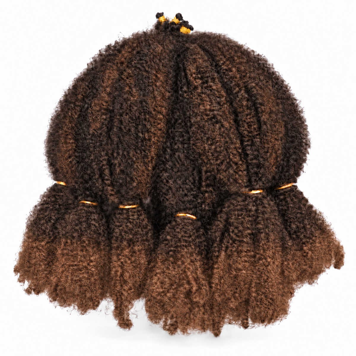 Aftress The Original Afro Kinky Bulk Braiding Hair 24" in Colour T340, featuring a dark brown base blended into warm copper-brown ends for a dimensional two-tone ombré finish.