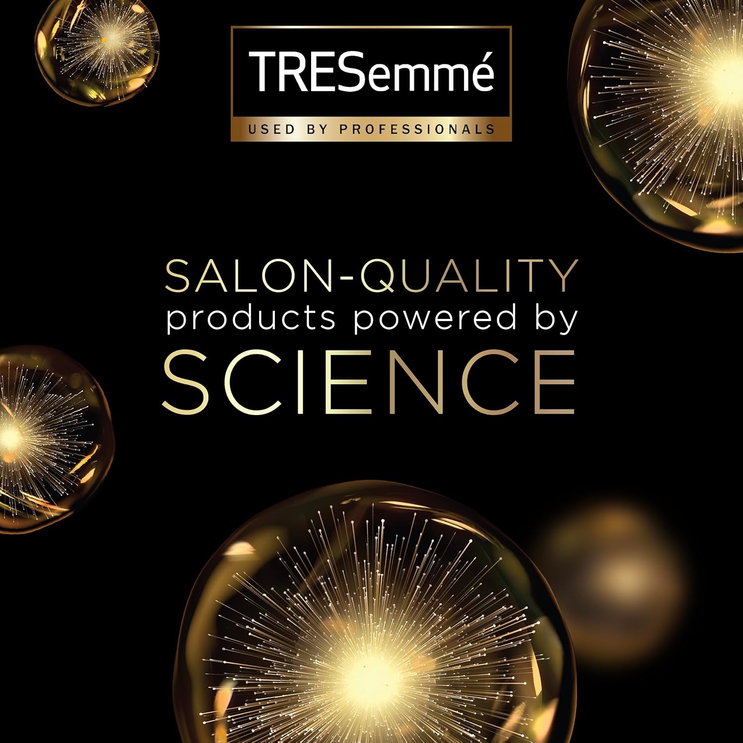 TRESemmé salon-quality haircare powered by science brand graphic for Keratin Smooth Finishing Oil
