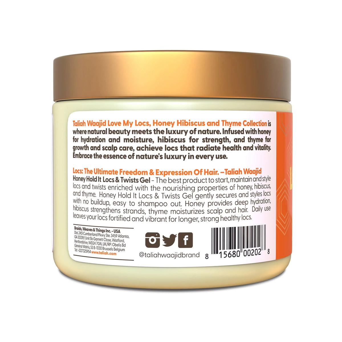 Taliah Waajid Love My Locs Honey Hold It Locs & Twist Gel 16oz