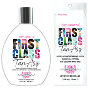 Tan Asz U First Class Tan Asz luxury advanced tanning lotion available in 22ml sachet and 400ml bottle at Kiyo Beauty