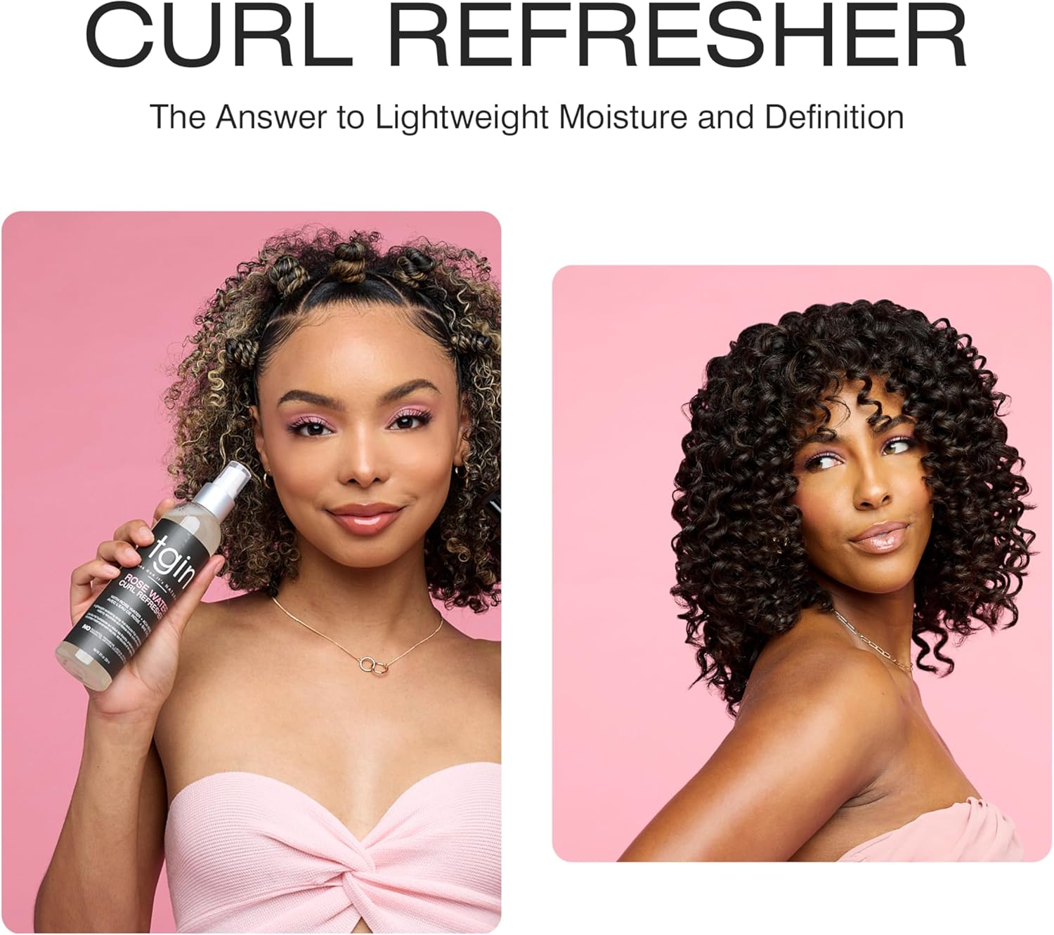 Tgin Rose Water Curl Refresher 8oz with two models 