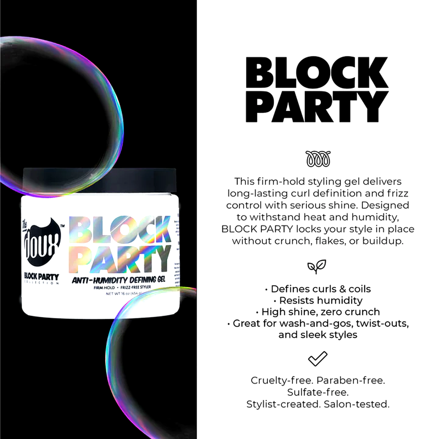 The Doux BLOCK PARTY Anti-Humidity Defining Gel 16oz
