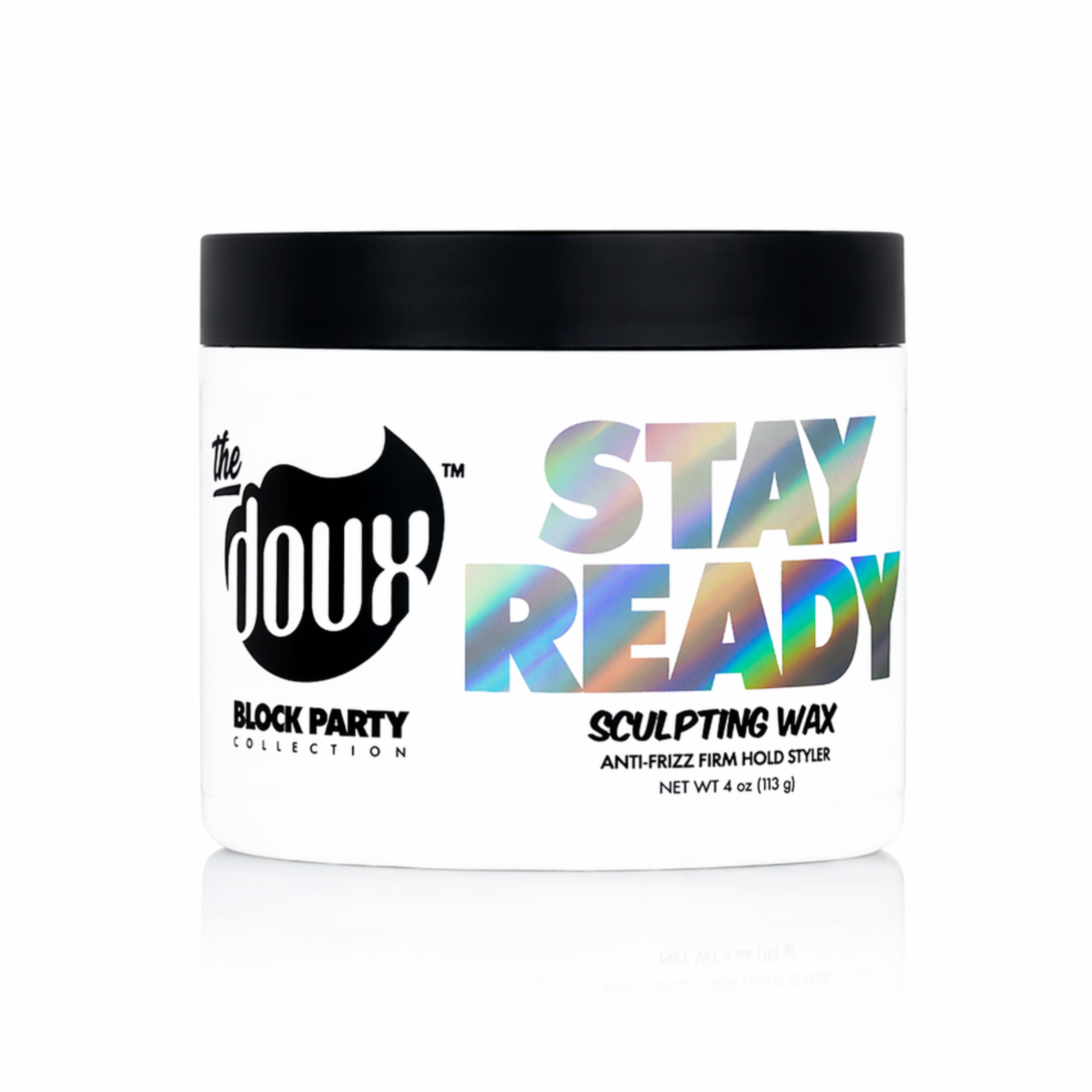 Jar of Doux Stay Ready sculpting wax on a white background
