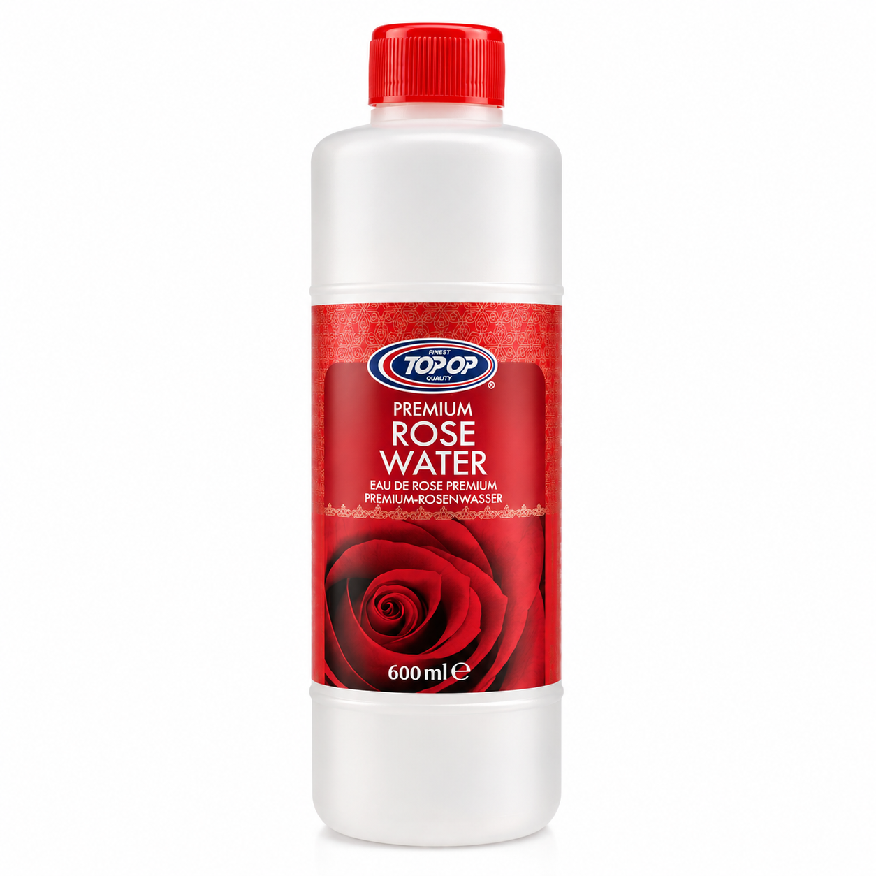 Top Op Premium Rose Water 600ml made with premium rose extract, ideal for refreshing, toning and soothing skin as part of your daily skincare routine