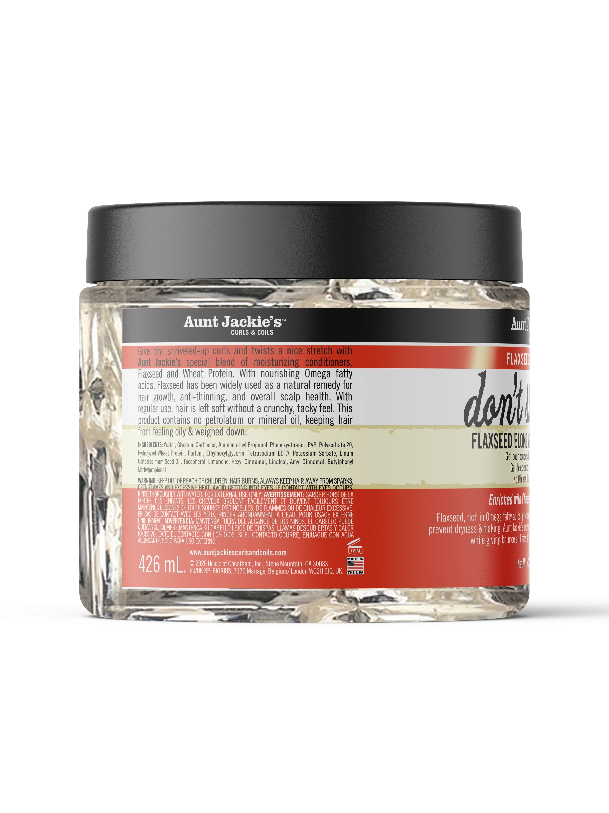 Aunt Jackie's Flaxseed Recipes Don't Shrink Flaxseed Elongating Curling Gel 15oz
